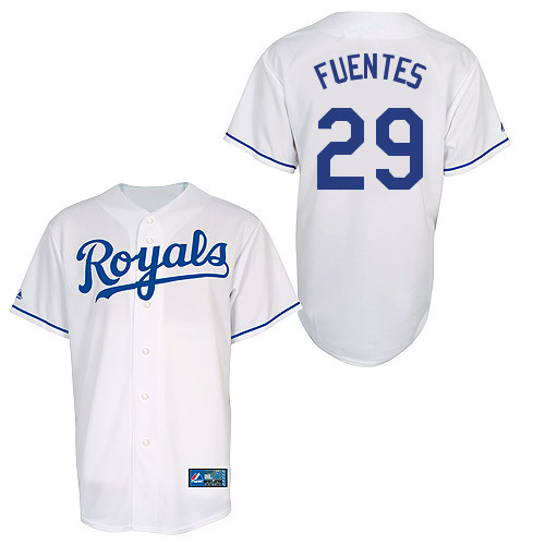 Reymond Fuentes #29 Youth Baseball Jersey-Kansas City Royals Authentic Home White Cool Base MLB Jersey